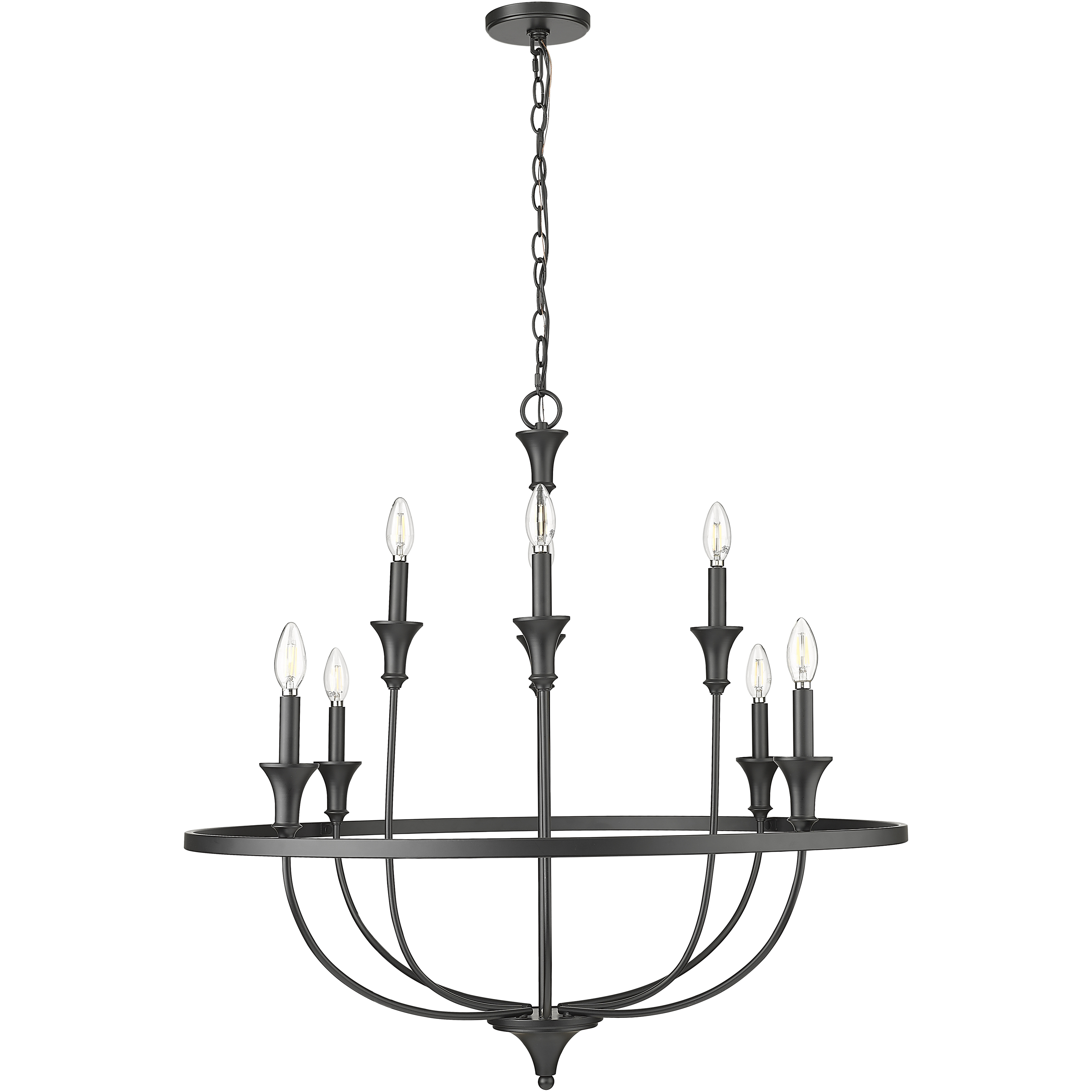 Emery 8 Light 33.5 inch Matte Black Chandelier Ceiling Light